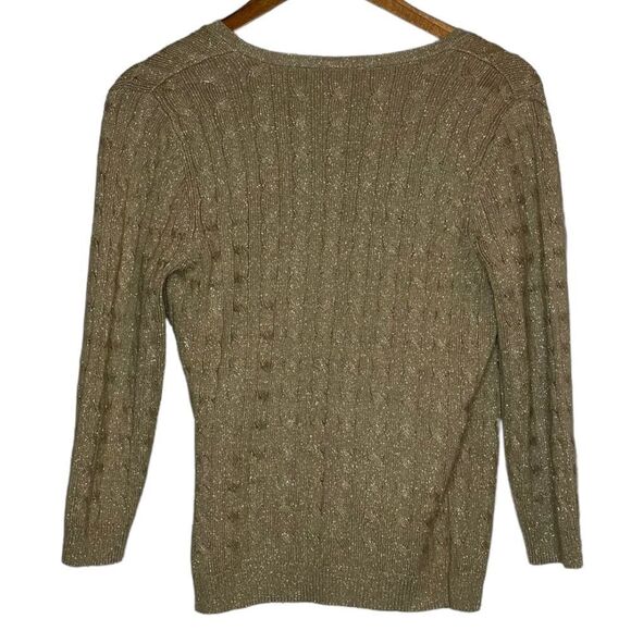 Ann Taylor 3/4 sleeve Silk Blend Gold Sweater size Small - Picture 3 of 5